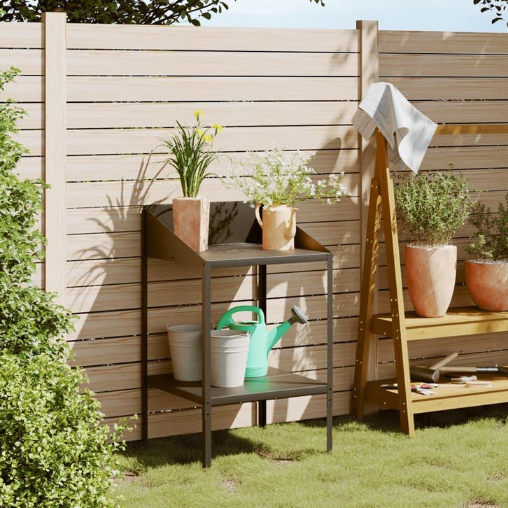 vidaXL Plantenstandaard 56,5x54,5x100 cm verzinkt staal, Tuin en Terras, Bloembakken en Plantenbakken, Nieuw, Verzenden