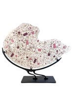 Made Murano Glass - sculptuur, Piastra Carnevale Rosa su