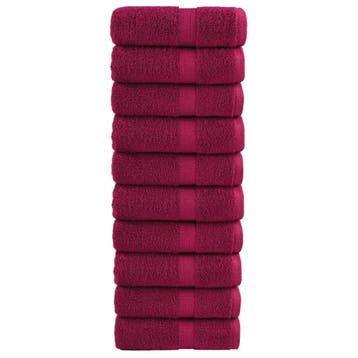 vidaXL Premium washandjes SOLUND 10 stuks bordeaux 30x30 cm, Huis en Inrichting, Verzenden, Nieuw