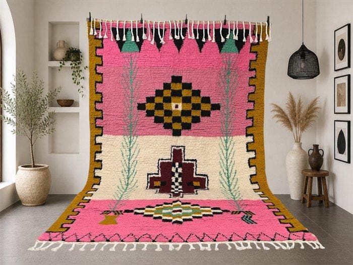 Berber, Azilal-Berber tapijt – abstract kleurrijk ontwerp -, Huis en Inrichting, Stoffering | Tapijten en Vloerkleden