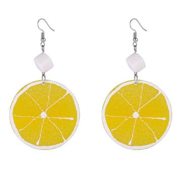 Fako Bijoux - Oorbellen - Plastic Fruit - Sinaasappel, Verzenden