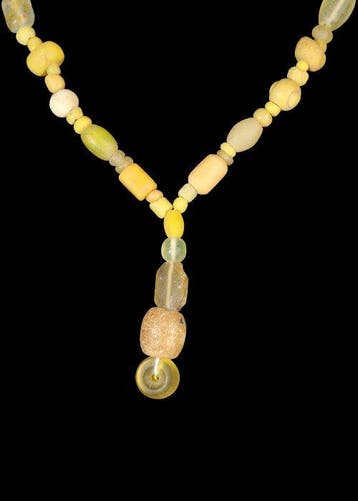 Oud-Romeins Geel Glas Kralenketting (Zonder minimumprijs)