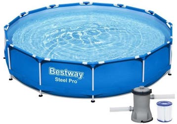 Zwembad 366x76 | Steel Pro | Beste Prijs, Minder dan 80 cm, Rond, Ophalen of Verzenden, Opzetzwembad