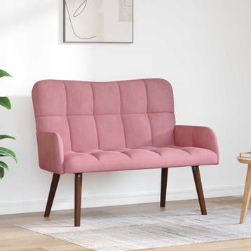 vidaXL 2-Zits Sofa Roze 115 x 61 x 87 cm fluweel, Verzenden