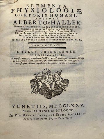 Alberto von Haller - Elementa physiologiae corporis humani