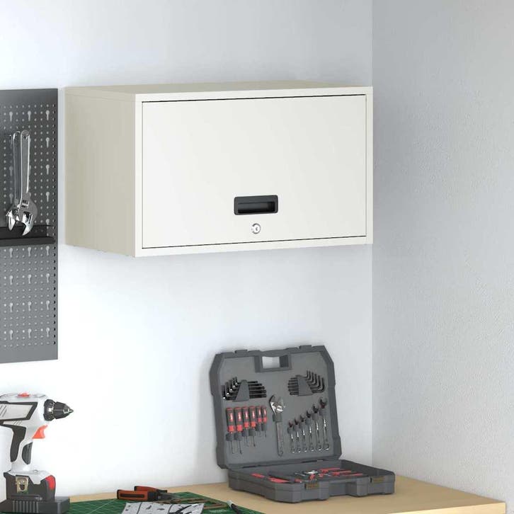 vidaXL Wit Poedergecoat staal, Huis en Inrichting, Kasten | Overige, Nieuw, Verzenden