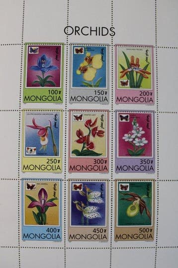 Mongolië - Orchidées Mi.Nr. 2703-2711 ** in een volledig
