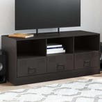 vidaXL Tv-meubel 99x39x44 cm staal zwart, Verzenden, Nieuw
