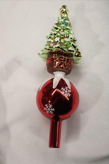 Kerstboom piek met dennenboom, glas - Kerstdecoratie Holly, Nieuw