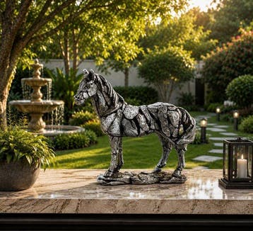 sculptuur, Luxury Horse Sculpture Contemporary Geometric