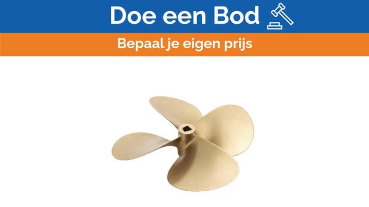 Bieden: Michigan Propellers 4-Blade Brass GL469 Propeller 2, Watersport en Boten, Bootonderdelen, Ophalen of Verzenden