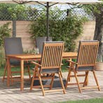 vidaXL Tuinstoel 4 pcs Bruin en Grijs 57 x 71.5 x 104 cm, Tuin en Terras, Tuinstoelen, Verzenden, Nieuw