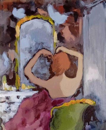 Europese school (XX) - Donna allo specchio