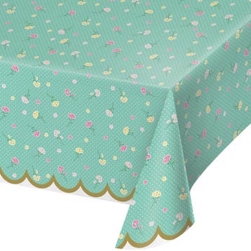 Tafelkleed Bloemen Plastic 2,59m, Verzenden, Nieuw