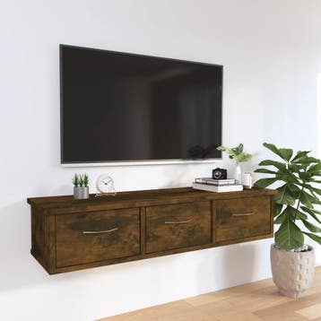 vidaXL Wandkast 88x26x18,5 cm bewerkt hout gerookt, Huis en Inrichting, Kasten | Wandmeubels, Verzenden, Nieuw