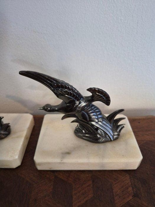 Boekensteunen (2) - Zinklegering, Marmer, Antiquités & Art, Art | Objets design