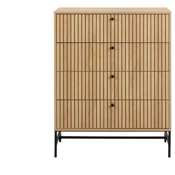 fonQ Ladekast Lamina 4 Lades Eiken - Showroommodel -, Maison & Meubles, Armoires | Commodes, Verzenden
