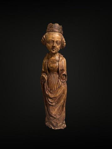 sculptuur, Ursula van Keulen / 16e eeuw - 55 cm - Lindehout, Antiek en Kunst