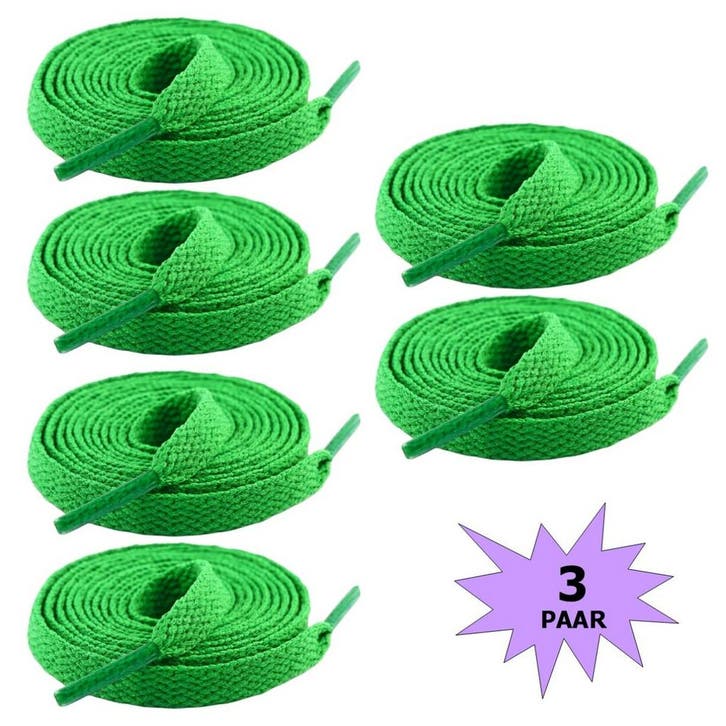 Fako Fashion - Schoenveters - Plat - 8mm - 120cm - 3 Paar -, Kleding | Heren, Schoenen, Verzenden
