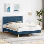 vidaXL Bedframe met hoofdeinde Blauw 140 x 200 cm Stof, Verzenden, Nieuw