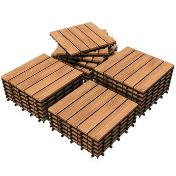 2dekans | Yaheetech 27-stuks Terrastegelset - 30,8 x 30,8 cm, Ophalen of Verzenden, Nieuw