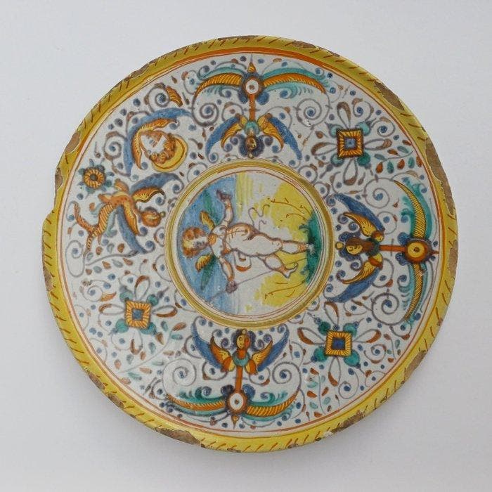 Assiette - Faïence - Plat en majolique de Deruta, Antiek en Kunst, Antiek | Glaswerk en Kristal