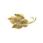Gouden broche van bladeren met saffier, Bijoux, Sacs & Beauté, Broches, Ophalen of Verzenden
