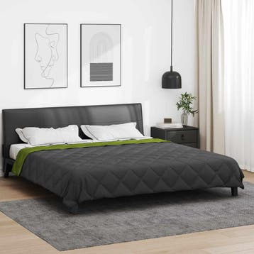 vidaXL Volledig Jaar Dekbed Groen en Antraciet 220 x 240 cm, Verzenden, Nieuw