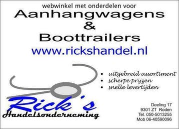 boottrailer, trailer, aanhanger of aanhangwagen onderdelen, Ophalen of Verzenden, Nieuw