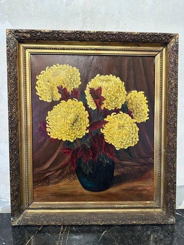J. Melis (XX) - Herfstboeket met bolchrysanten