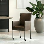 Leren eetkamerstoel Spark - Granada Ash (grijs/bruin) -, Huis en Inrichting, Stoelen, Nieuw, Ophalen of Verzenden, Grijs, Industrieel, Modern