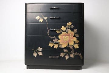 Ladekast - Hout, lak - Japan - Peony & MOP Inlay