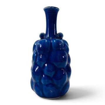 Kbei Kiln Lapis Blue geglazuurd ‘Kushime’ bloemvaas -