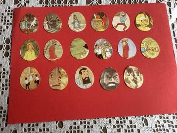 45 stickers Kuifje Tintin MONTY gum uit 1972 Various