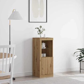 vidaXL LED Dressoir Artisan Eiken 41 x 37 x 100 cm Bewerkt, Verzenden, Nieuw
