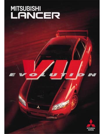 2001 MITSUBISHI LANCER EVOLUTION VII BROCHURE ENGELS, Ophalen of Verzenden