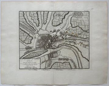 België - Hoei, Huy; J. de Beaurain - Plan des Ville et