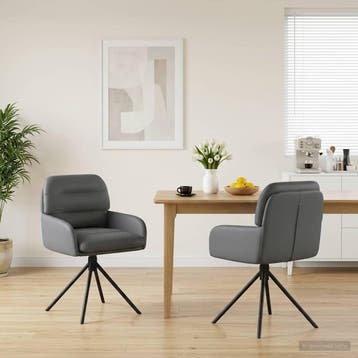vidaXL Draaikrukken 2 st Kunstleer Grijs 59 x 59,5 x 90 cm, Verzenden, Nieuw