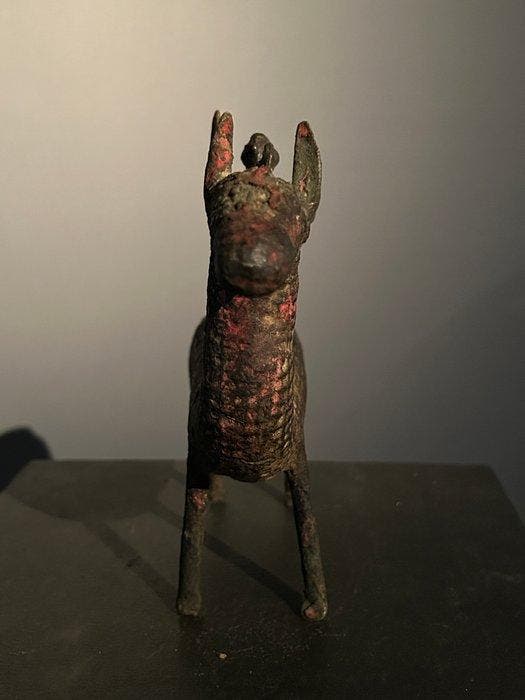 Dokra paard en ruiter - Brons - India - Negentiende eeuw, Antiek en Kunst, Kunst | Niet-Westerse kunst