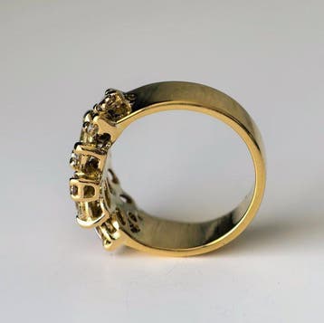 Bague - 18 carats Or jaune, Or blanc - 1.18ct. tw. Diamant, Handtassen en Accessoires, Nieuw