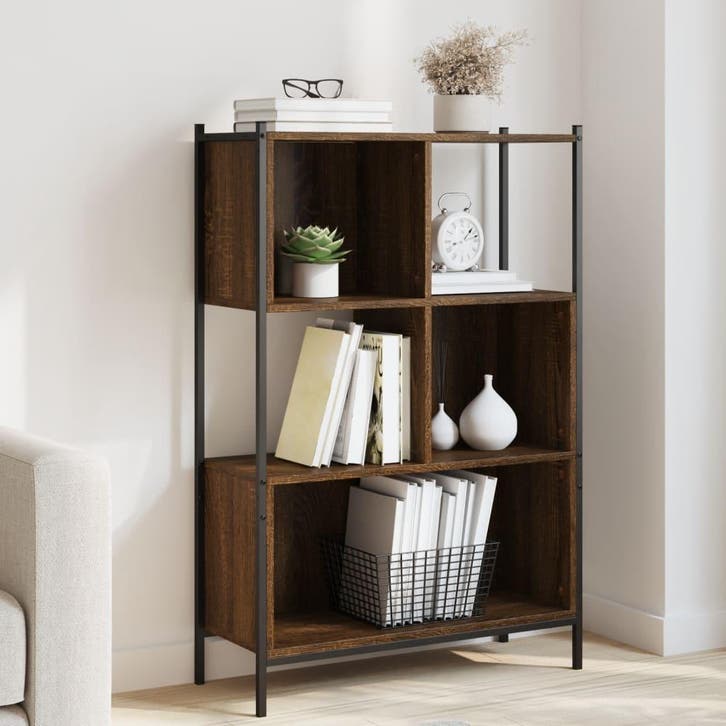 vidaXL Boekenkast 72x28x109 cm bewerkt hout bruin eikenkleur, Huis en Inrichting, Kasten | Boekenkasten, Nieuw, Verzenden