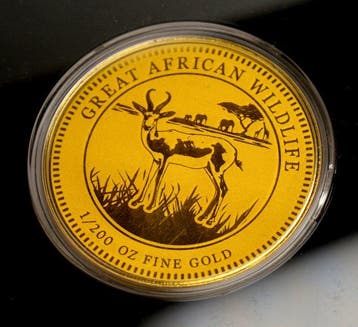 Afrika. Medal Great African Wildlife - Springbok - 1/200oz