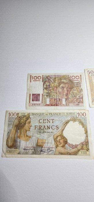 Frankrijk. - 4 Banknotes - 1940/1941 (Zonder minimumprijs)