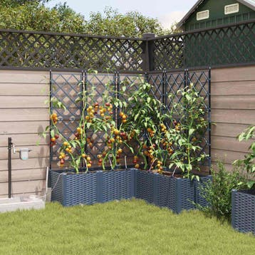 vidaXL Plantenbak Grijs 40 x 40 x 125,5 cm PP, Verzenden, Nieuw