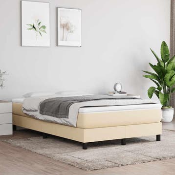 vidaXL Boxspring bed 120x200 cm stof crèmekleurig, Verzenden, Nieuw
