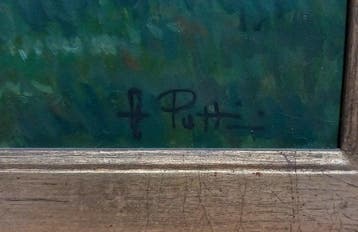 A. Putti (XIX) - Paesaggio fluviale nel bosco, Antiek en Kunst
