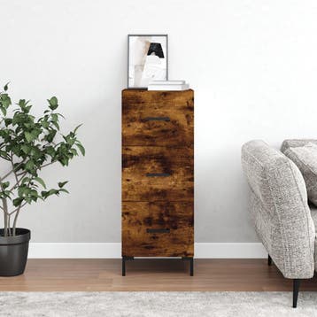 vidaXL Dressoir 34,5x34x90 cm bewerkt hout gerookt eiken, Huis en Inrichting, Verzenden, Nieuw