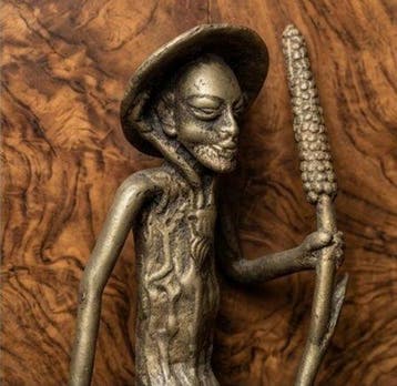 Bronzen statuette met verloren-was giettechniek - Weergave