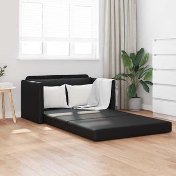 vidaXL Slaapbank / zetel Zwart 124 x 71 x 78 cm Kunstleer, Verzenden, Nieuw