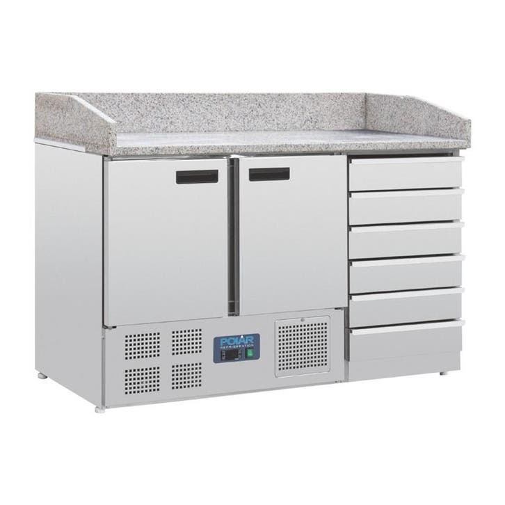 Polar G-serie pizza werkbank met marmeren blad en deeglades, Zakelijke goederen, Horeca | Keukenapparatuur, Koelen en Vriezen